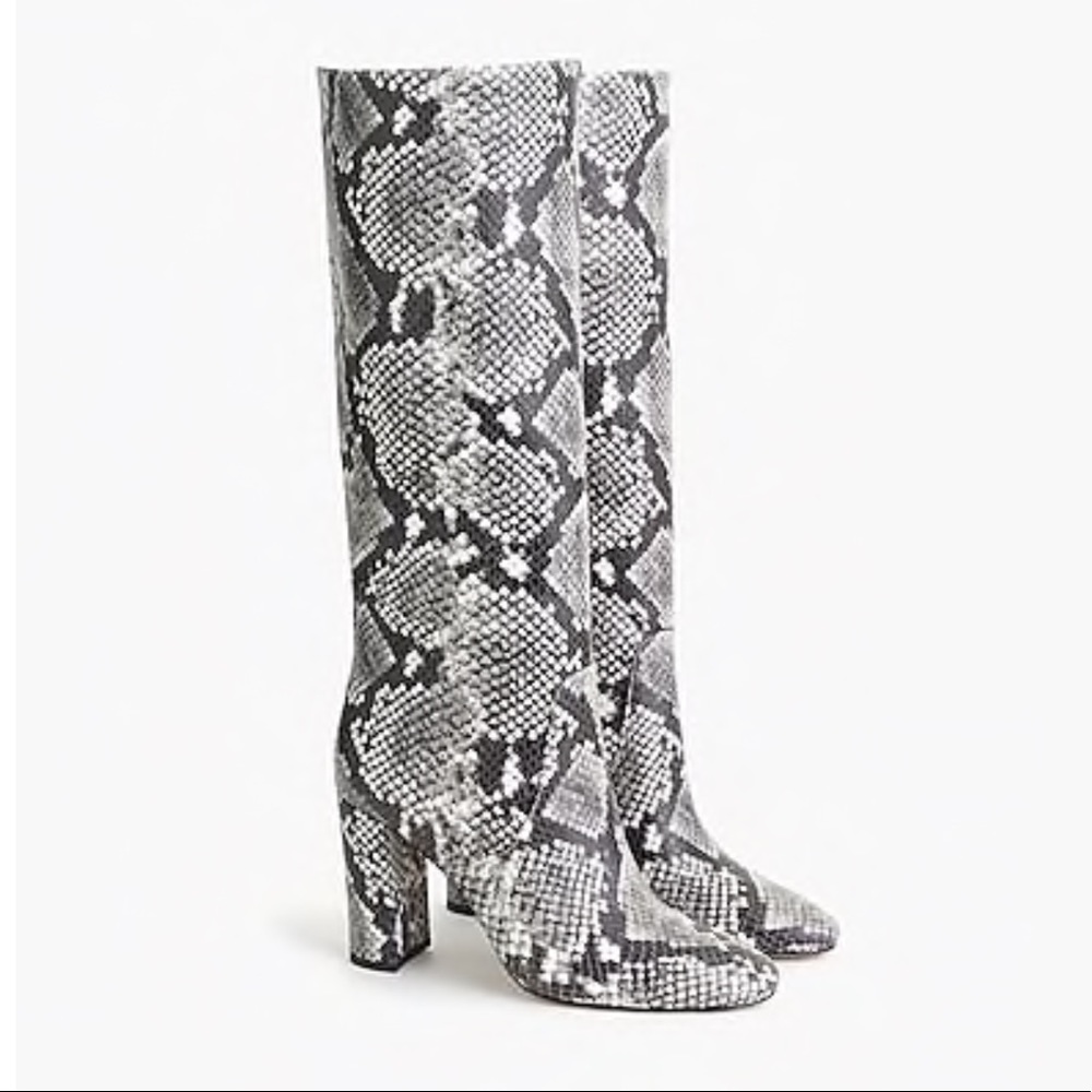 JCREW SNAKESKIN TALL BOOTS sz 7 NIB